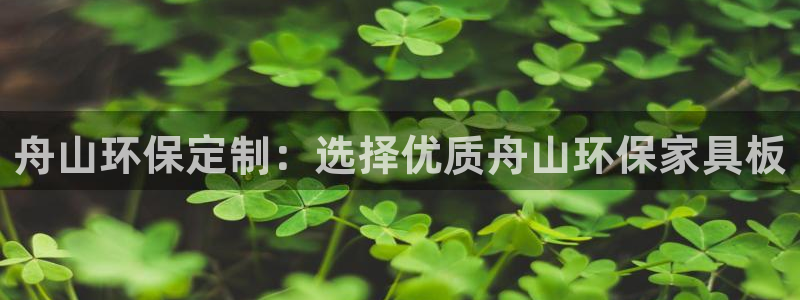 杏耀平台靠谱吗：舟山环保定制：选择优质舟山环保家具板